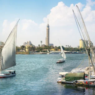 Nile and Cairo panorama by day. Egypt